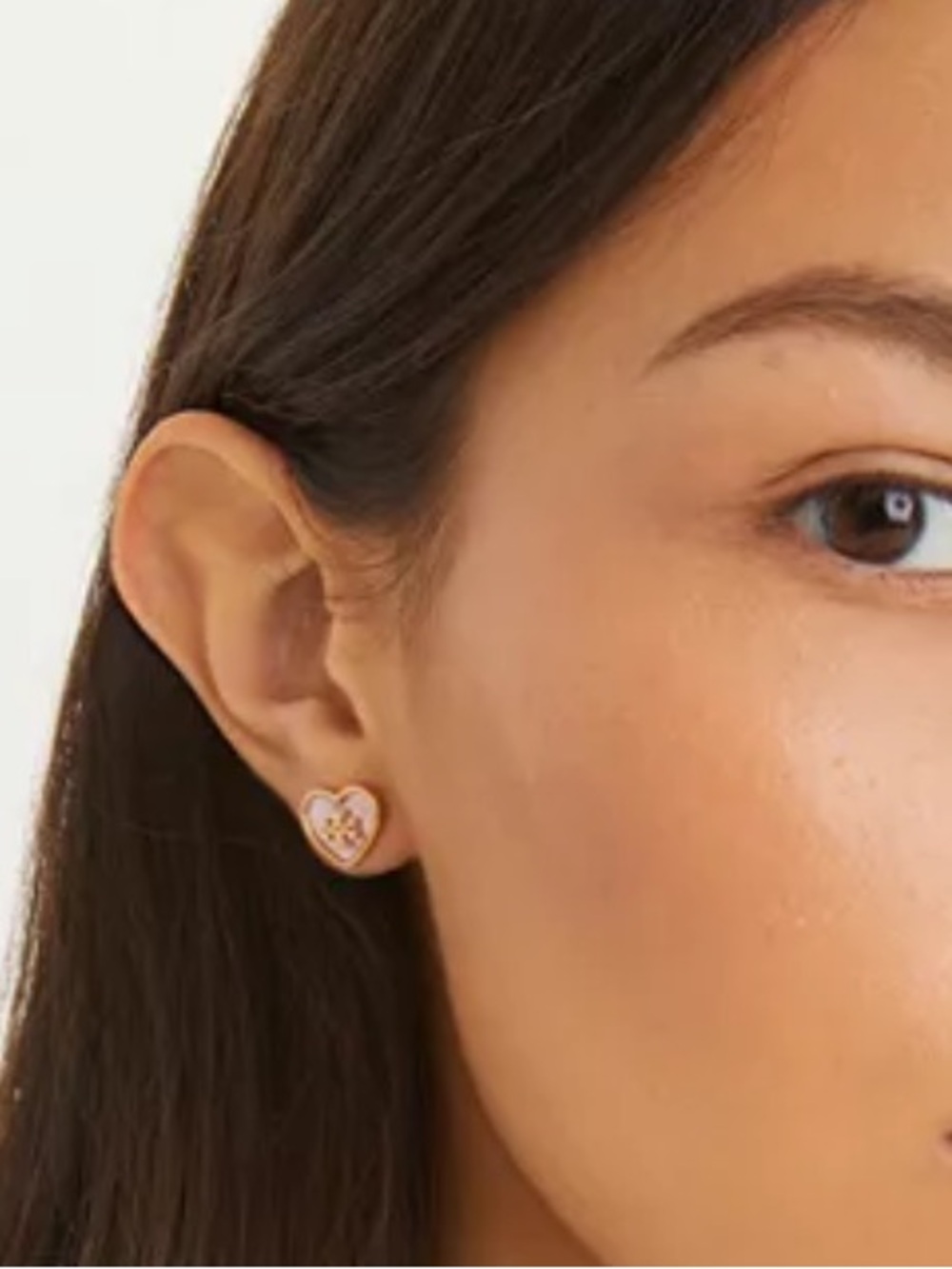 Tory Burch Forget Me Not 🤍 Heart Stud Earrings - Picture 5 of 9